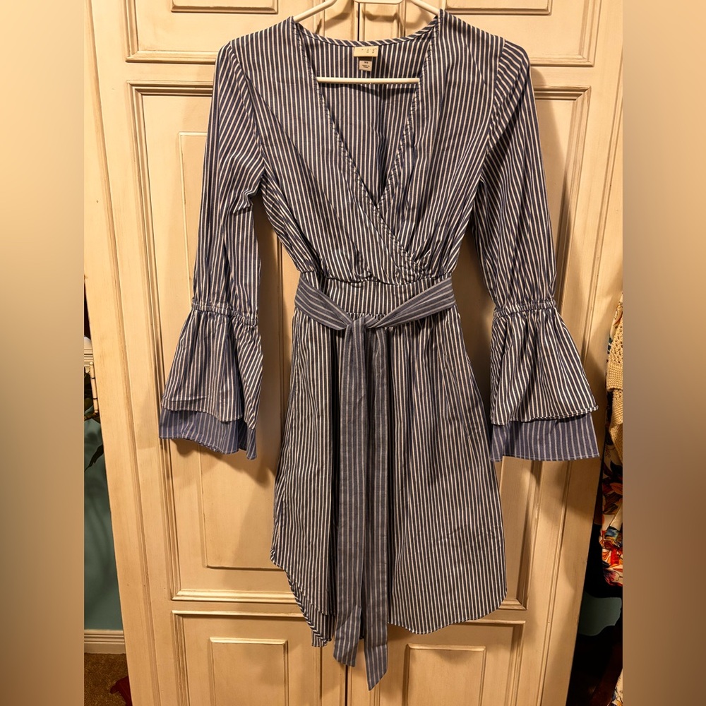 Striped Shirt dress with amazing sleeves.